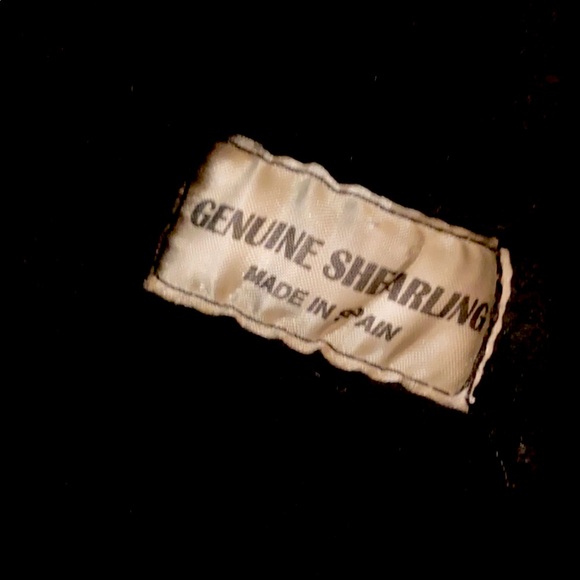 Leather Shearling Coat with fur collar - Picture 5 of 6